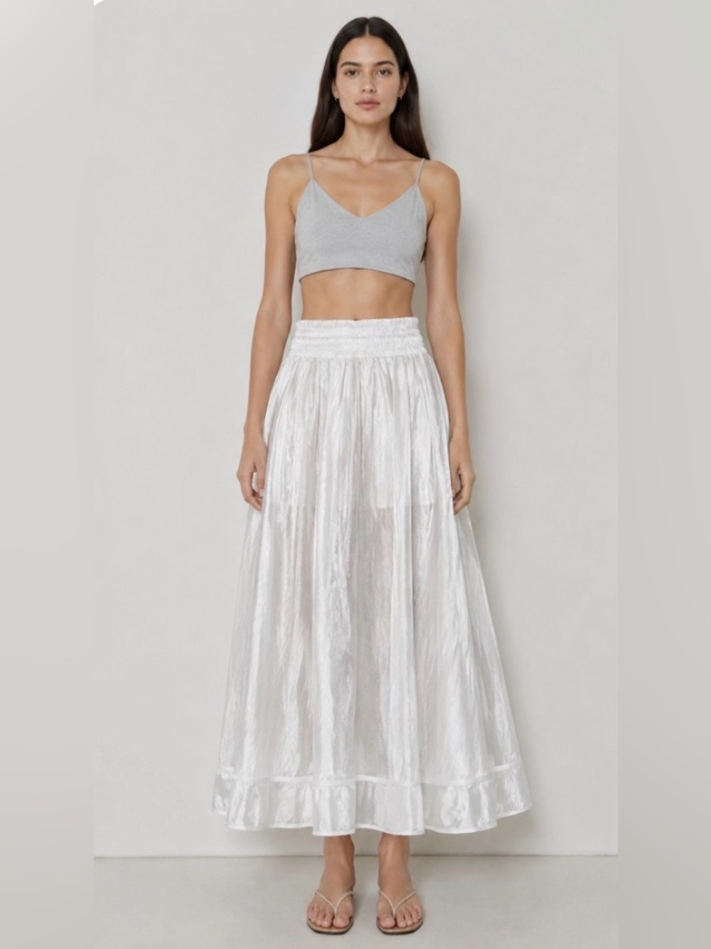 Rabens Saloner Ottaiva Glitzy Full Skirt Sheer A-line Midi Women’s Size M NWT